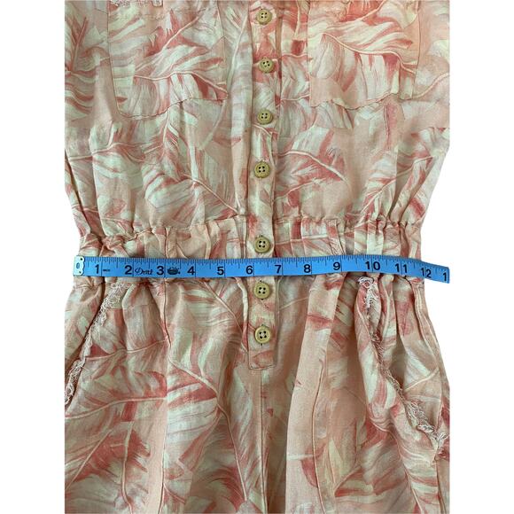 Show Me Your Mumu Bexley Tropical Resort Linen Blend Romper Missing Belt Small - Picture 10 of 12